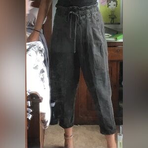 Free People Black Wide Leg Pants